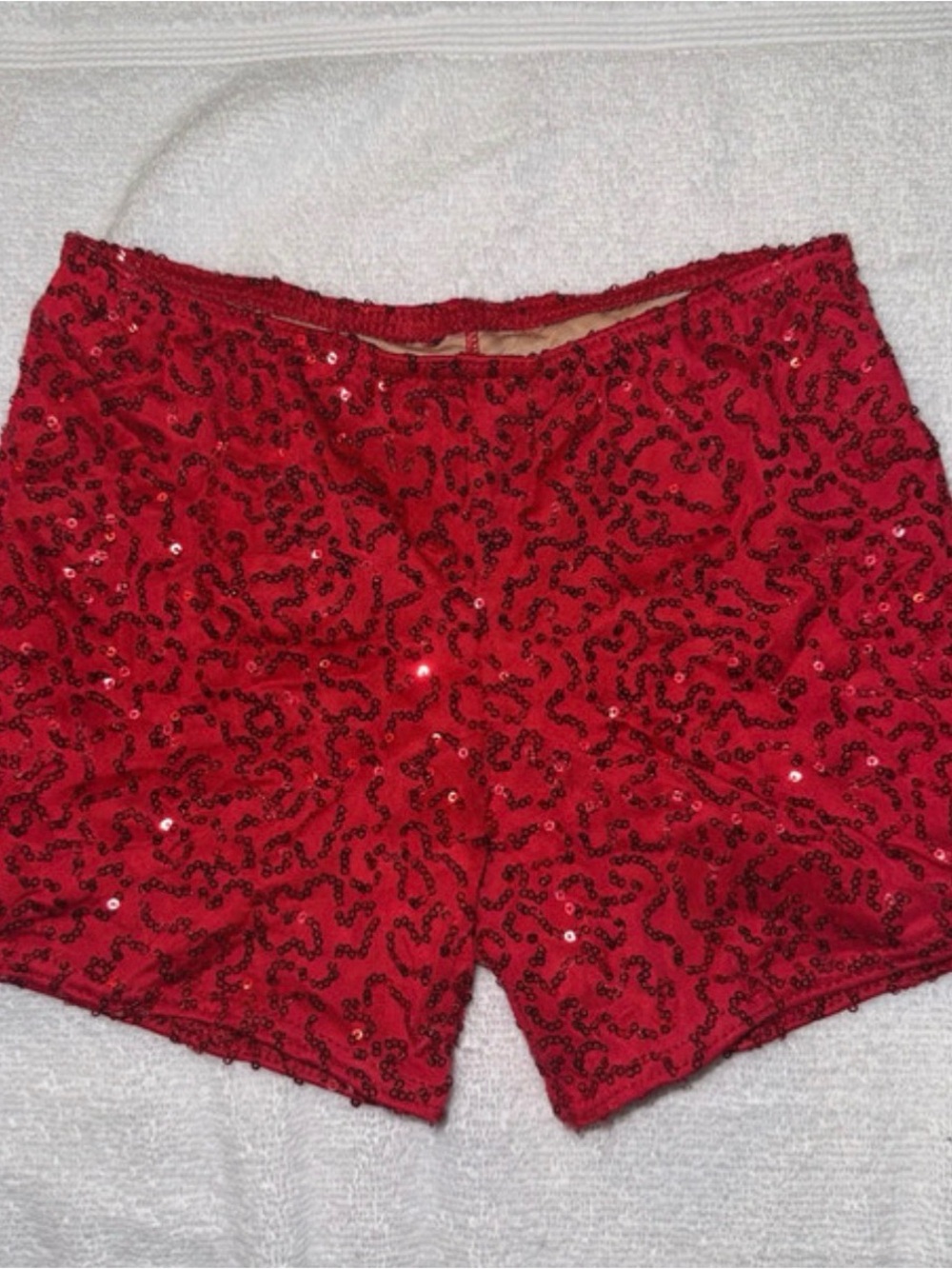 Weissman Red Sequin Short Dance Bottoms